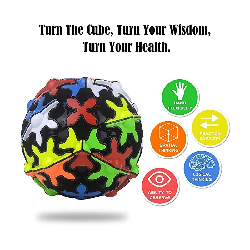 QiYi Speed Cube Set,Sphere Puzzles Magic Ball Brain Teasers Toy,360 Degree Rotating Three-Dimensional Gear Cube,Magic Cube Fidget Toy for Festive and Adults2