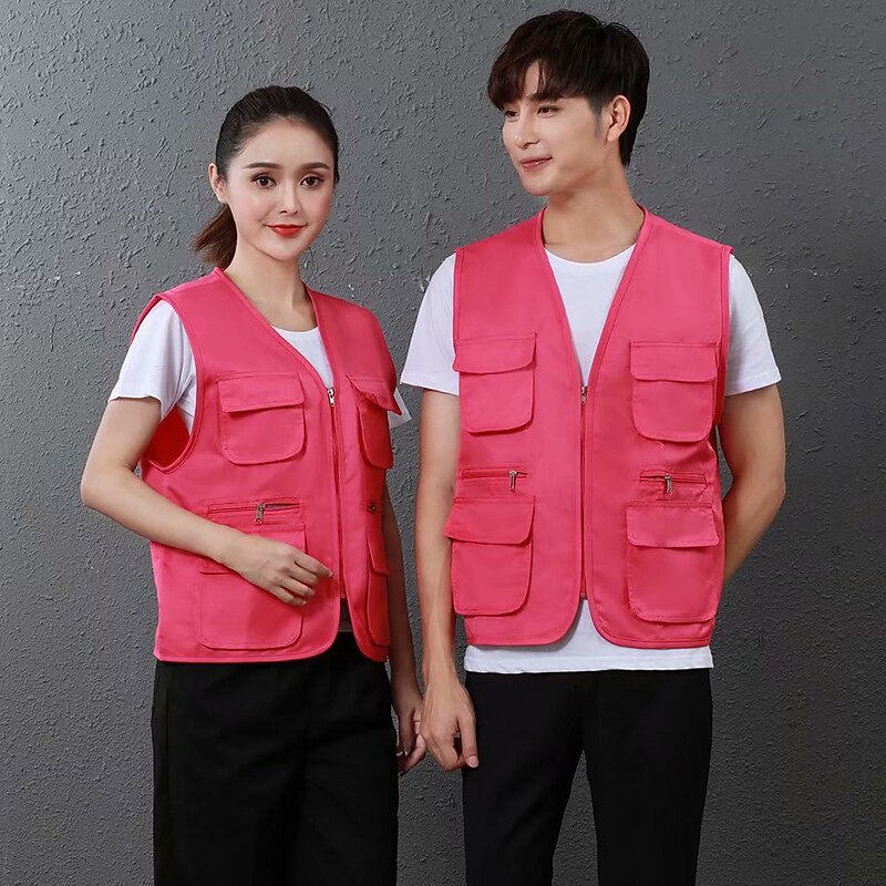 Men's Women's Fishing Vest Hiking Vest Sleeveless Vest / Gilet Jacket Top Outdoor Breathable Quick Dry Lightweight Multi Pockets Navy fluorescent green orange Fishing Climbing4