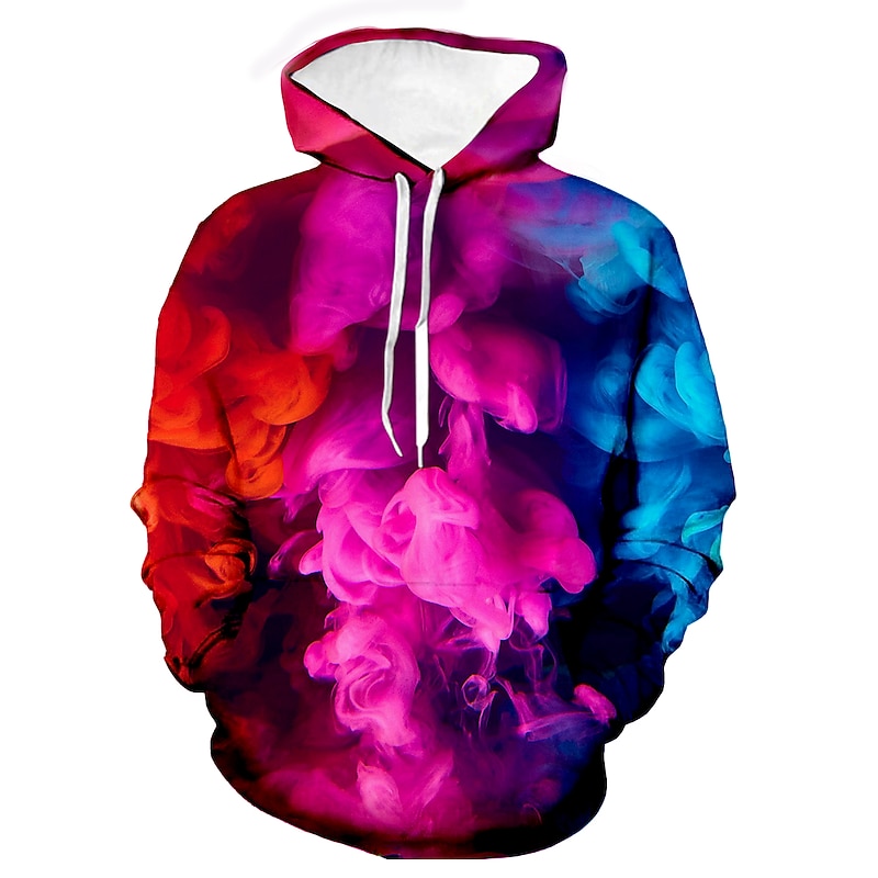 Men's Rainbow Hoodie Hoodies Sweatshirt Casual Long Sleeve Hooded Outdoor Street Holiday Yellow Purple Spring & Summer Designer4