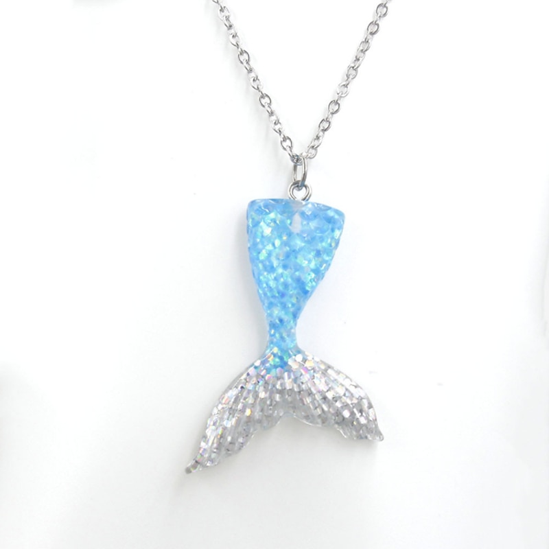 1pcs Kids / Toddler Girls' Active / Sweet Holiday Blue Color Block Fairytale Theme Polyester Necklace Blue / Purple / Gold One-Size Fit In Mermaid Swimwear3