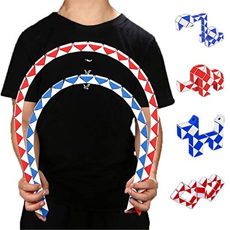 MoYu Fidget Snake Cube Twist Puzzle Magic Snake for Festive, Adults, Teens,Party Favors Stocking Stuffers Goodie Bag Fillers - 3 Pcs