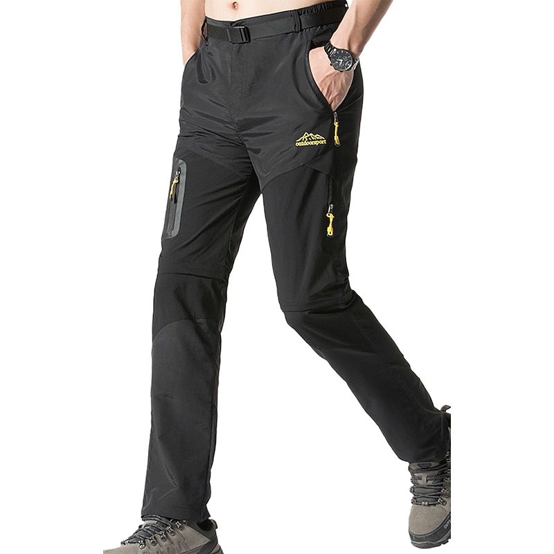 Men's Convertible Zip Off Pants Hiking Pants Trousers Summer Outdoor Windproof Rain Waterproof Quick Dry Stretchy Bottoms Black Army Green Camping / Hiking Fishing Hiking L XL XXL XXXL 4XL