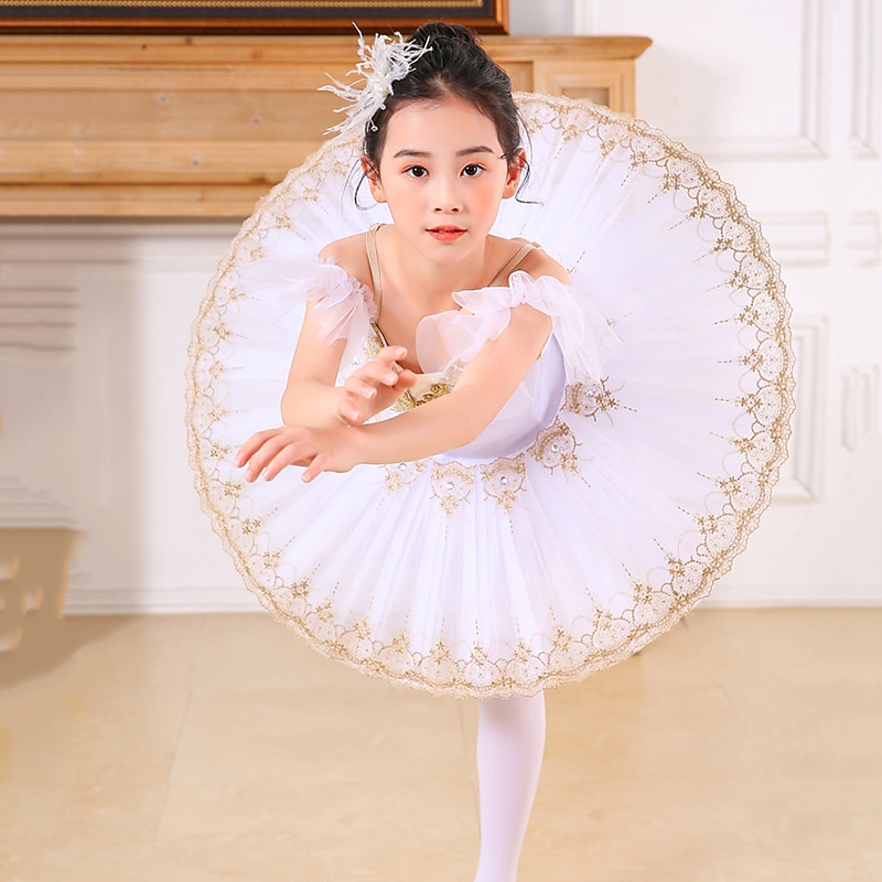 Kids' Dancewear Ballet Dress Pearls Crystals / Rhinestones Sequins Girls' Training Performance Sleeveless Spandex Organza2