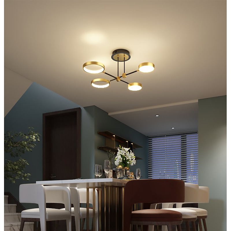 LED Ceiling Light Dimmable Light Modern Black Gold Circle Design 75 cm Flush Mount Lights Aluminum LED Nordic Style 220-240V4