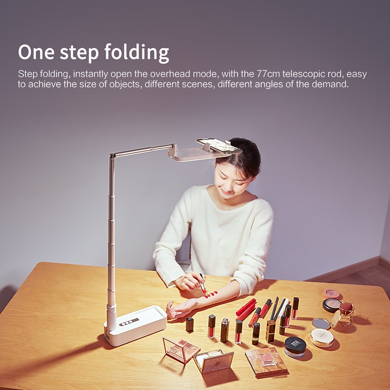 Portable Phone Holder With LED Dimming Light for Live Stream Make Up YouTube TikTok Dimmable LED Camera Ring Light for iPhone & Android Phone3