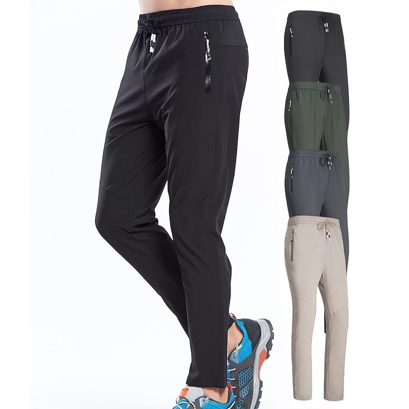 Men's Hiking Pants Trousers Summer Outdoor Skin Friendly Comfort Multi-Pockets Quick Dry Pants / Trousers Bottoms Drawstring Elastic Waistband Zipper Pocket Black Army Green Spandex Elastane Hunting