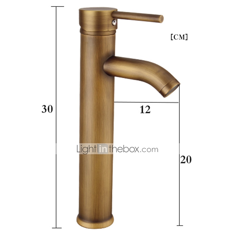 Bathroom Sink Faucet - Classic Antique Brass Centerset Single Handle One HoleBath Taps4