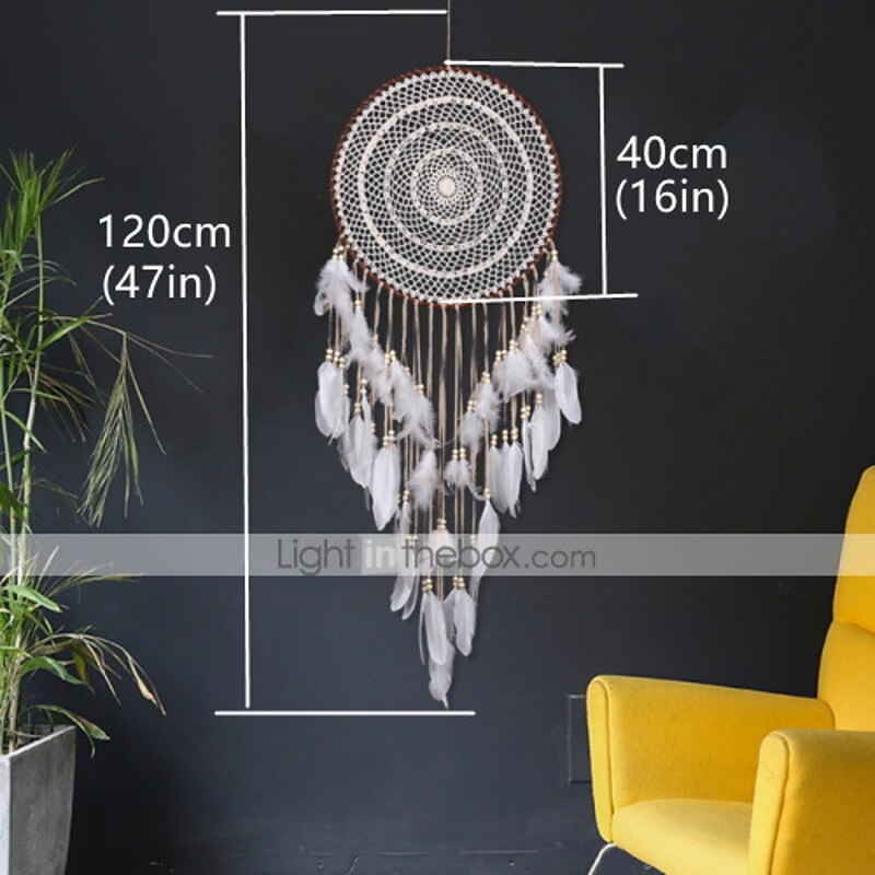 Dream Catcher Handmade Gift Hook Flower Dreamcatcher Feather Pendant Wall Hanging Decor Art Boho Style 40*120cm3