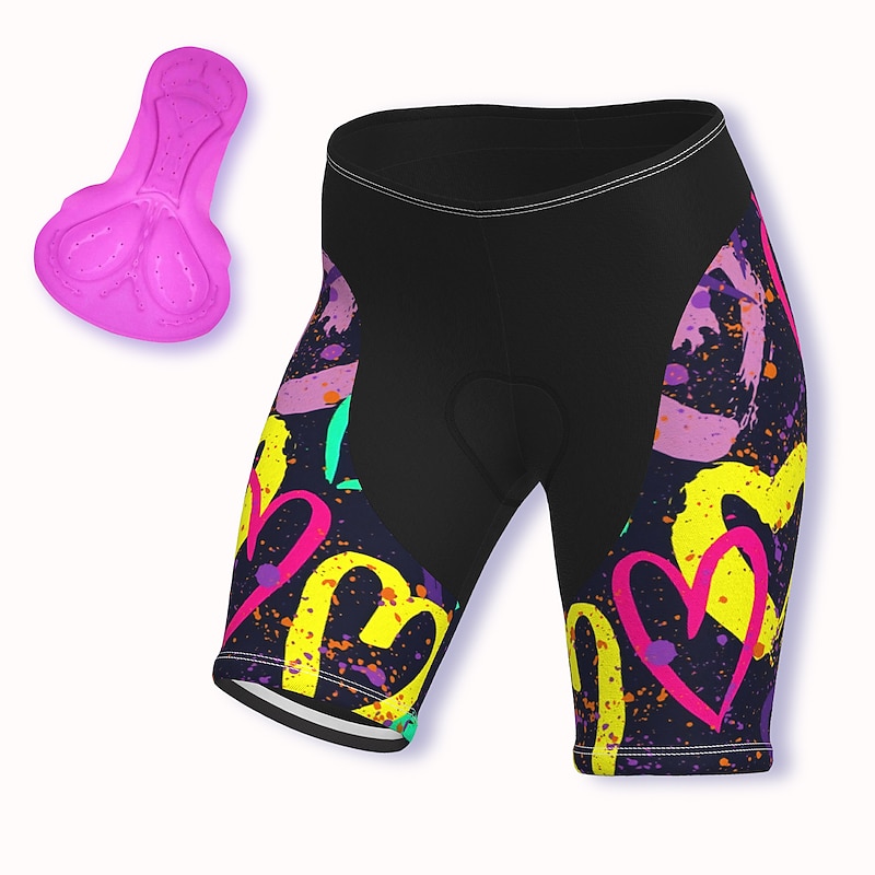 Women's Heart Cycling Shorts Bike Shorts Pants Mountain Bike MTB Road Bike Cycling Sports 3D Pad Fast Dry Quick Dry Soft Purple Spandex Clothing Apparel Bike Wear