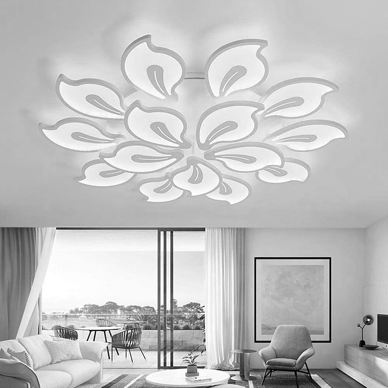 65/80/90/100 cm Dimmable Ceiling Light LED Flush Mount Lights Metal Artistic Style Floral Style Painted Finishes Modern 110-120V 220-240V / CE Certified Flower Design4