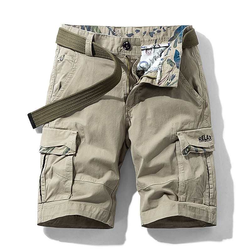 Men's Cargo Shorts Bermuda shorts Hiking Shorts Multi Pocket Plain Sports Outdoor Streetwear Cargo Shorts Shorts ArmyGreen Light Grey4