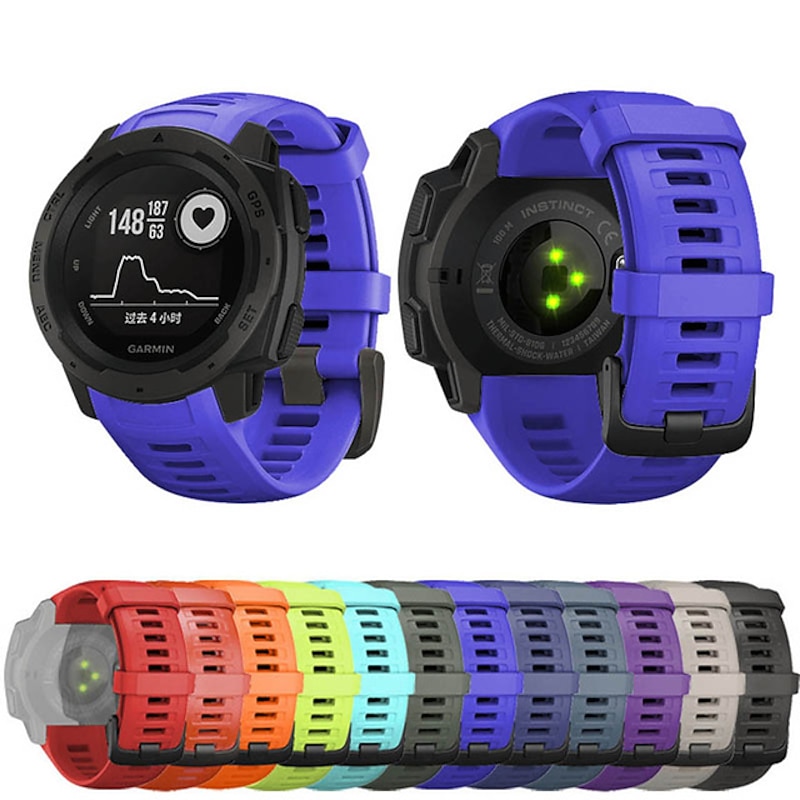 Watch Band for Garmin Instinct Crossover / Tide / Esports / Solar / Tactical, Instinct 2 Tactical / Surf / Solar Silicone Replacement Strap 22mm Breathable Sport Band Wristband