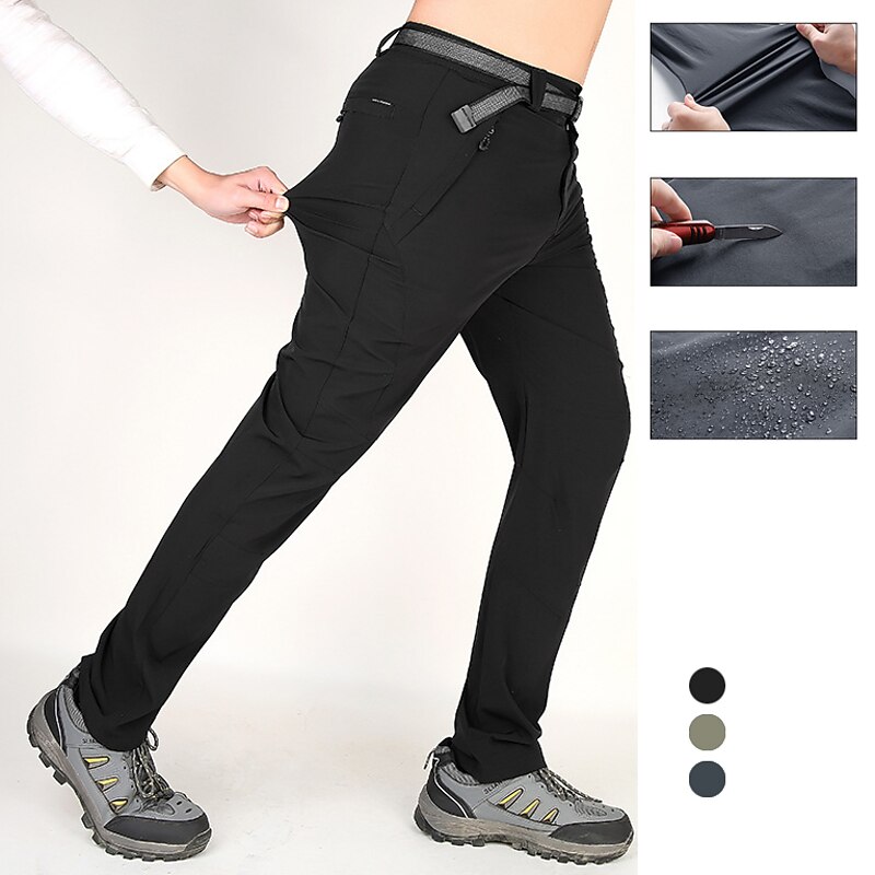 Men's Hiking Pants Trousers Summer Outdoor Skin Friendly Comfort Multi-Pockets Quick Dry Bottoms Zipper Pocket Black Dark Gray Spandex Hunting Fishing Camping / Hiking / Caving L XL XXL XXXL 4XL