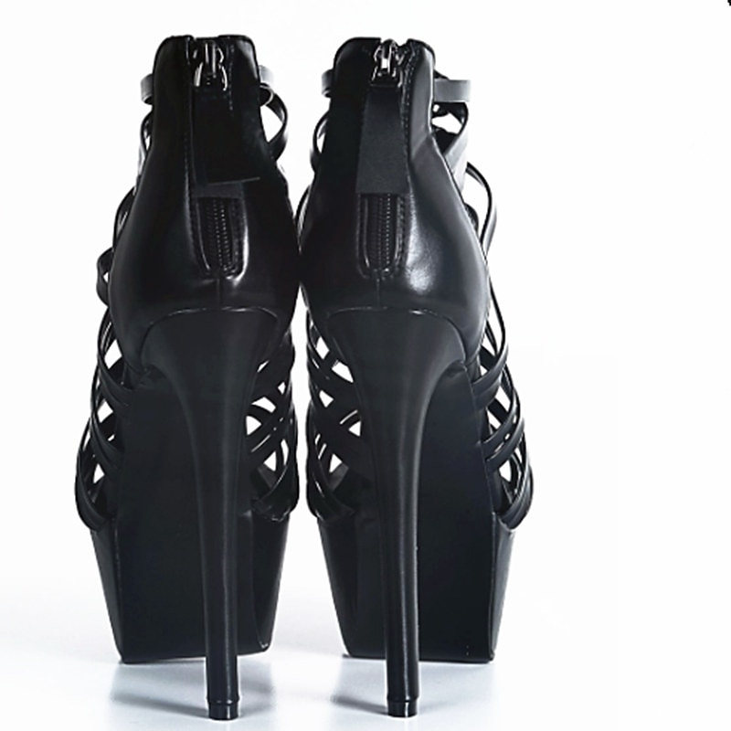 Women's Strappy Platform Stiletto Heels – Sexy Lace-Up Open Toe High Heel Sandals4