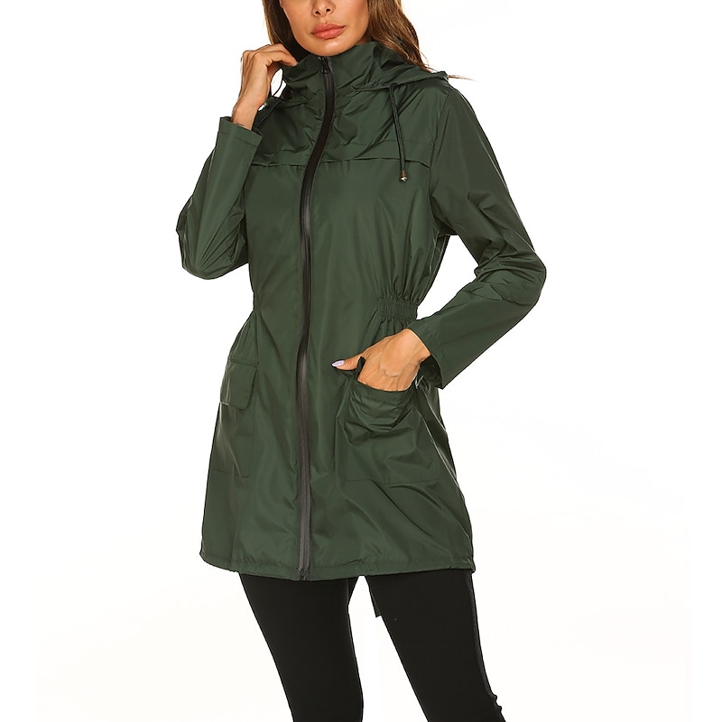 Women's Hiking Raincoat Waterproof Hiking Jacket Rain Jacket Winter Outdoor Thermal Warm Waterproof Windproof Quick Dry Outerwear Coat Top Fishing Climbing Casual Black Navy Blue Dark Green Green Grey2
