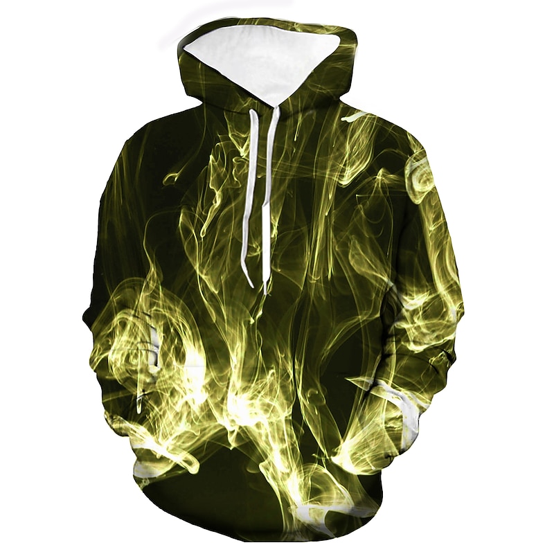 Men's Graphic Hellfire Flames Flame Hoodie Hoodies Sweatshirt Basic Casual Long Sleeve Hooded Daily Going out Yellow Red Spring & Summer Designer3