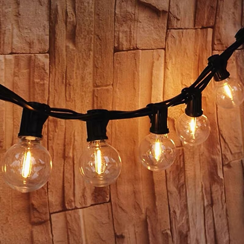 Elegant Wedding Reception Party Outdoor String Lights 7.62M 25ft G40 Bulbs Outdoor Wedding Decoration Backyard Bistro Patio Balcony Home Decoration 7W Globe Light String 220-240V3