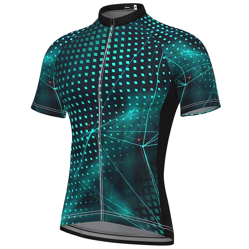 Men's Cycling Jersey Graphic Polka Dot Patterned Short Sleeve Bike Jersey Top with 3 Rear Pockets Mountain Bike MTB Road Bike Cycling Quick Dry Soft Reflective Strips Back Pocket Sports Black Red Blue3