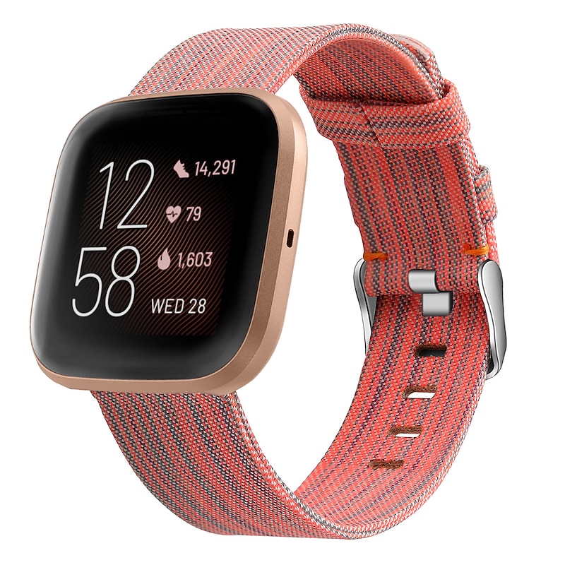 Watch Band for Fitbit Versa 2 / Versa Lite / Versa SE / Versa Fabric Nylon Replacement  Strap Metal Clasp Adjustable Breathable Wristband