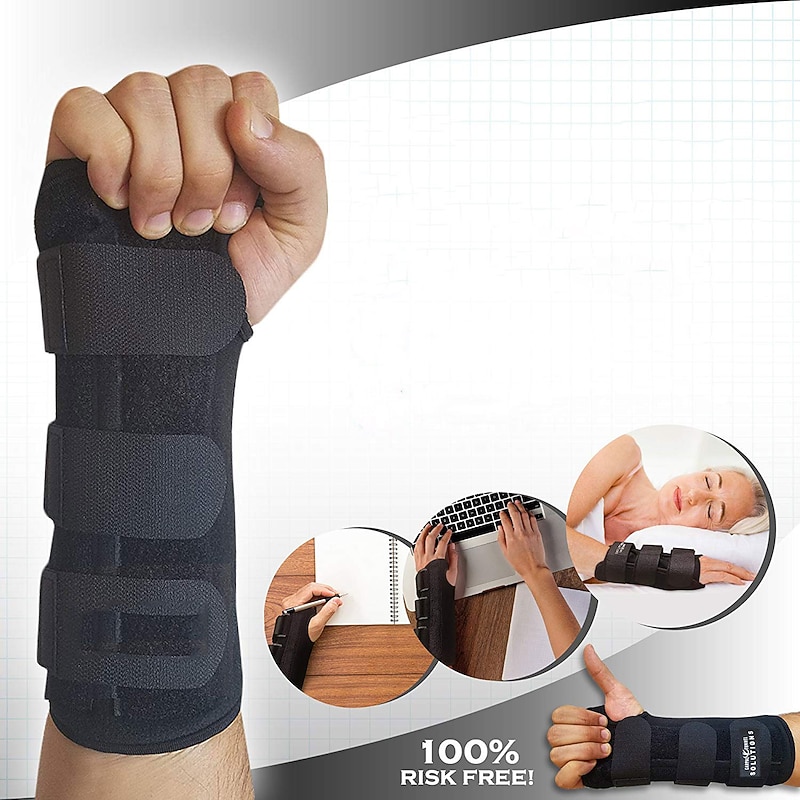 Carpal Tunnel Wrist Brace Night Wrist Support Sleep Brace Single with Splint Adjustable to Fit Any Hand4