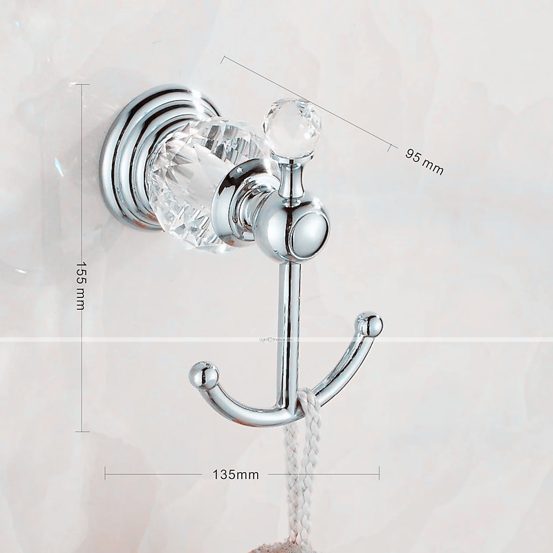 Wall Mounted Silver Bathroom Hardware Towel Bar, Robe Hook, Towel Holder, Toilet Paper Holder, 304Stainless Steel - for Home and Hotel bathroom4