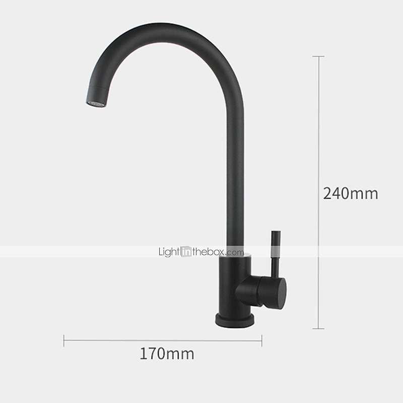 Stainless Steel Kitchen Faucet,Nickel Brushed Free Standing Single Handle One Hole Standard Spout High Arc 360° Rotatable Bathroom Sink Faucet with Hot and Cold Water Switch4