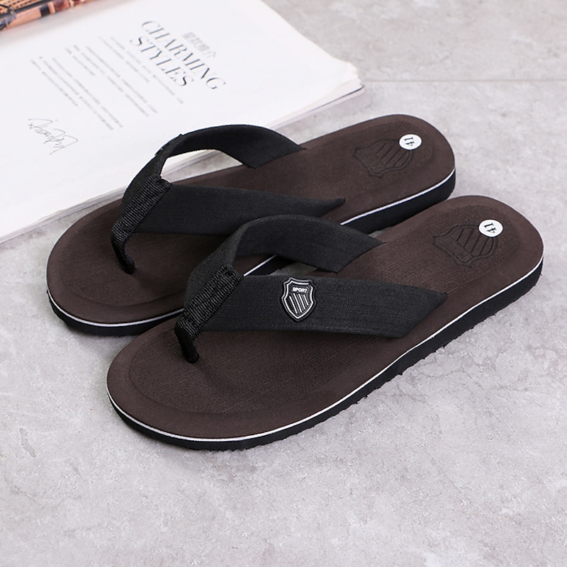 Men's Black Flip-Flop Sandals with Cushioned Sole  - Comfortable Casual Beach and Summer Footwear2