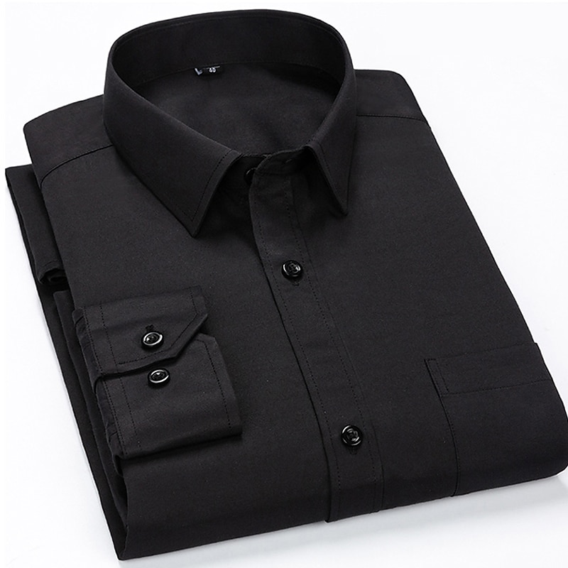 Men's Dress Shirt Waves Wedding Formal Evening Black White Yellow Red Long Sleeve Classic Collar All Seasons Clothing Apparel Buckle 11