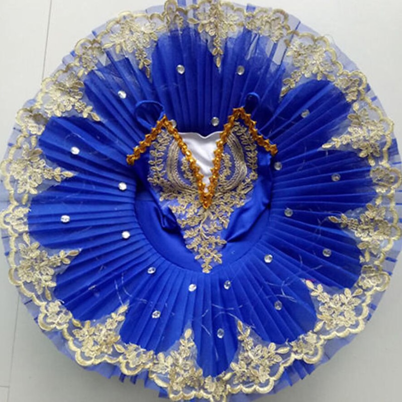 Ballet Tutu Dress Dress Lace Printing Pleats Girls' Training Performance Sleeveless High Spandex Lace Tulle3