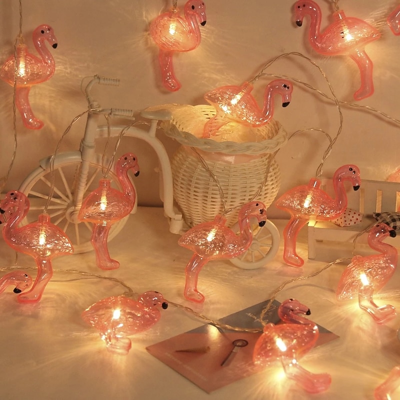 3M 1.5M Flamingo String Lights Battery or USB Operation Fairy String Lights Wedding Holiday Children's Room Home Decoration4