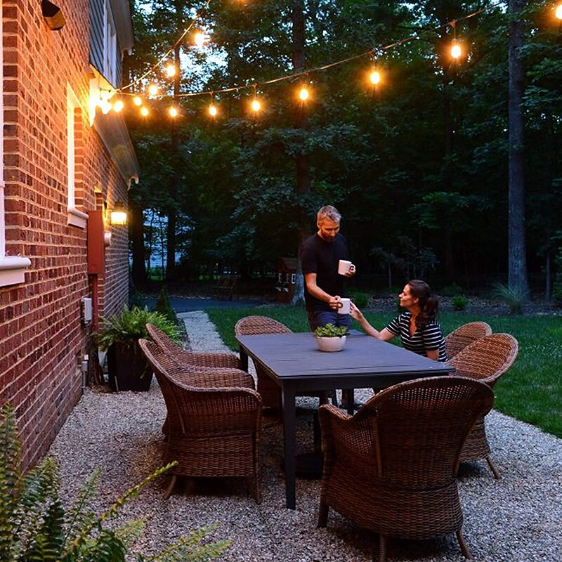 Globe String Lights Outdoor 5M 10Bulb/10M 20Bulb S14 Edison Plastic LED Bulb Patio Lights  ETL Listed Waterproof IP65 Plastic Hanging Lights String for Outside Backyard Garden3