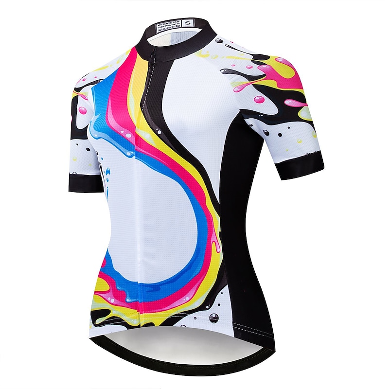 Women's Cycling Jersey Graphic Funny Short Sleeve Bike Jersey Top with 3 Rear Pockets Mountain Bike MTB Road Bike Cycling Fast Dry Quick Dry Soft Reflective Strips Sports White Clothing Apparel