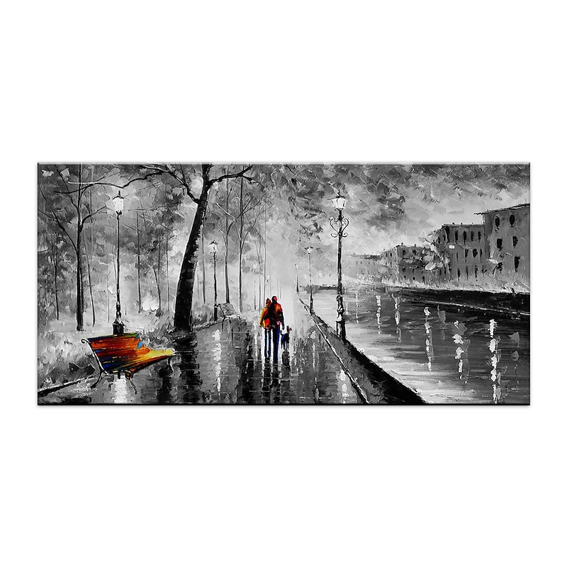 Oil Painting Handmade Hand Painted  Wall Art Modern Romantic Park Street View Home Decoration Decor Rolled Canvas No Frame Unstretched3