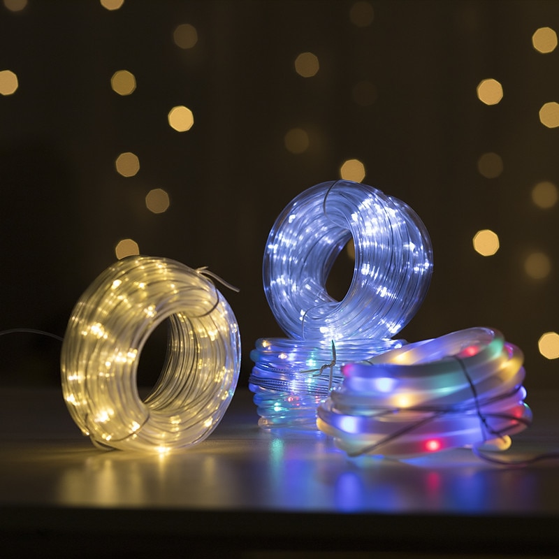 Solar Rope Lights Outdoor Waterproof String Lights 12M 7M IP65 Rope Tube String Lights Outdoor Lighting Fairy Flexible Lights 50/100 LEDs For Garden Garland Yard Lawn Fence4