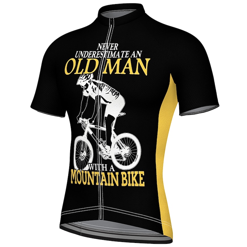 Men's Cycling Jersey Graphic Letter & Number Funny Short Sleeve Bike Jersey Top with 3 Rear Pockets Mountain Bike MTB Road Bike Cycling Quick Dry Soft Reflective Strips Back Pocket Sports Black Navy4