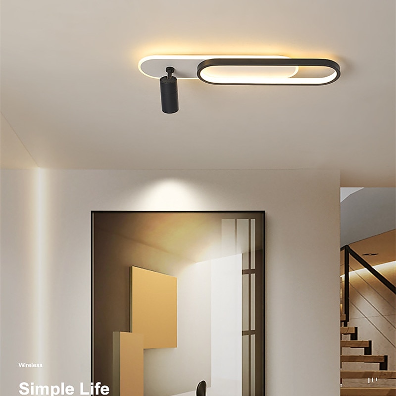 LED Ceiling Light With Spot Light Modern Black Gold 60/100 cm Circle Design Flush Mount Lights Metal Artistic Style Modern Style Stylish Painted Finishes 110-120V 220-240V3