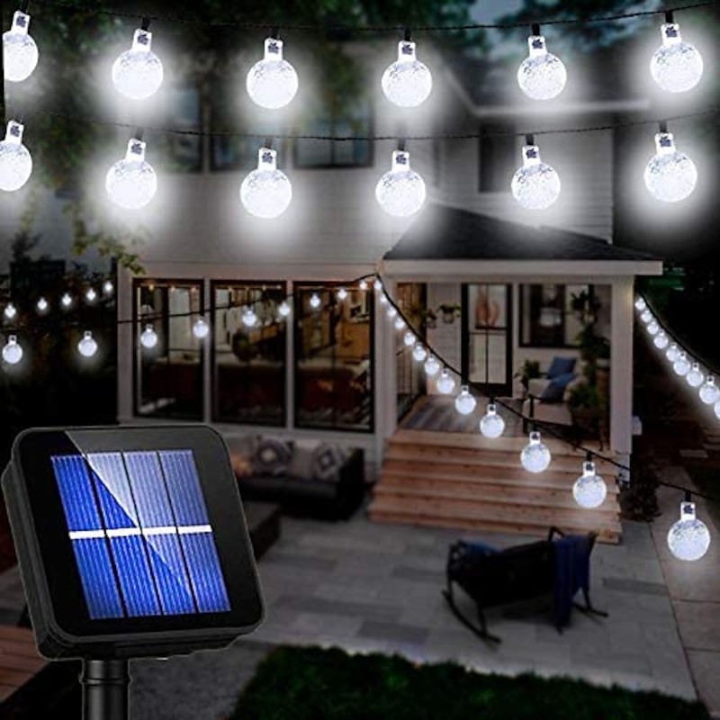 Outdoor Solar Globe String Lights, 10M 50 LEDs Waterproof Crystal Ball Lights with 8 Modes for Christmas, Wedding, Garden, Lawn, Party & Patio Decorations2