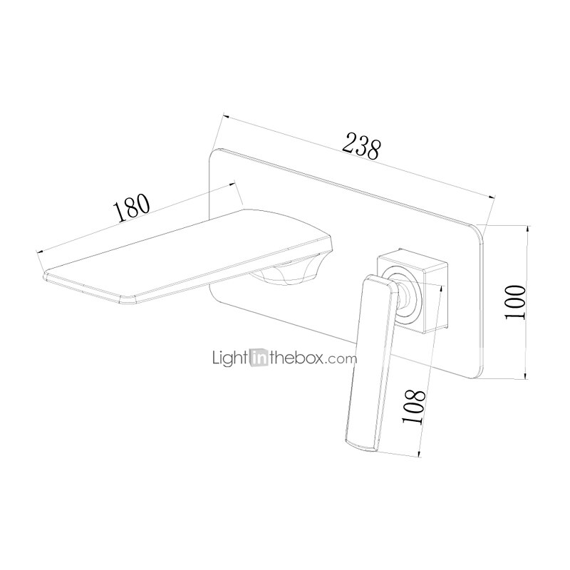 Brass Wall Mounted Bathroom Sink Faucet,Black/Silvery Waterfall Painted Finishes Bath Taps with Hot and Cold Switch4