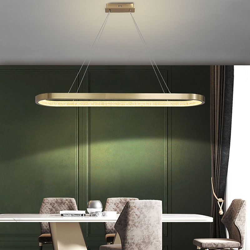 LED Pendant Light Kitchen Island Light Modern Nordic Gold Circle 90cm Metal Electroplated 110-120V 220-240V3