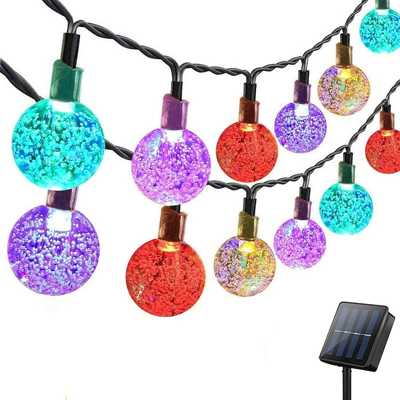Outdoor Solar Globe String Lights, 10M 50 LEDs Waterproof Crystal Ball Lights with 8 Modes for Christmas, Wedding, Garden, Lawn, Party & Patio Decorations4