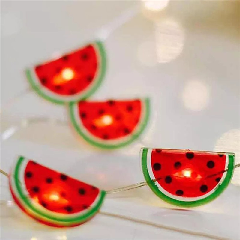 LED String Lights 2M 20LEDs AA Battery Powered LED Hanging Lights Watermelon String Fairy Light for Home Party Patio Bedroom Kid's Room Home Decoration Warm White