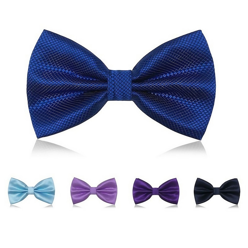 Men's Party Work Bow Tie - Plaid 1 PC Formal bow tie male solid color marriage bow ties for men butterfly cravat bowtie butterflies Gentlemen Tuxedo Classic Pure Color Party