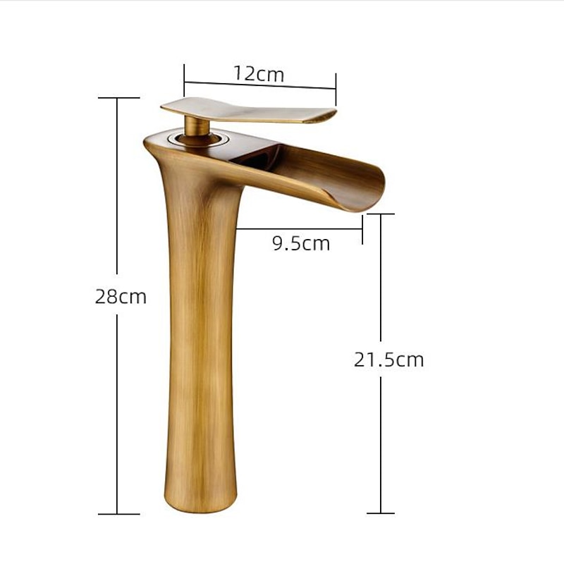 Bathroom Sink Faucet,Brass Waterfall Centerset Single Handle One Hole Bath Taps2