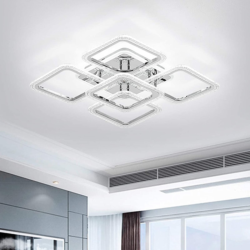 LED Ceiling Light Square Chrome Ceiling Lamp Bubble Acrylic Modern Dimmable Flush Mount LED  with Remote Control for Living Room Bedroom Dining Room AC110V AC220V2