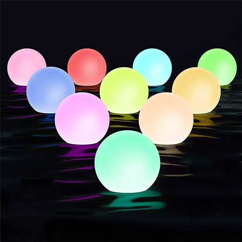 Outdoor Light 1X 2X 6X IP68 Waterproof RGB LED For Swimming Pool Floating Ball Lamp RGB Home Garden KTV Bar Wedding Party Decorative Holiday Summer Lighting