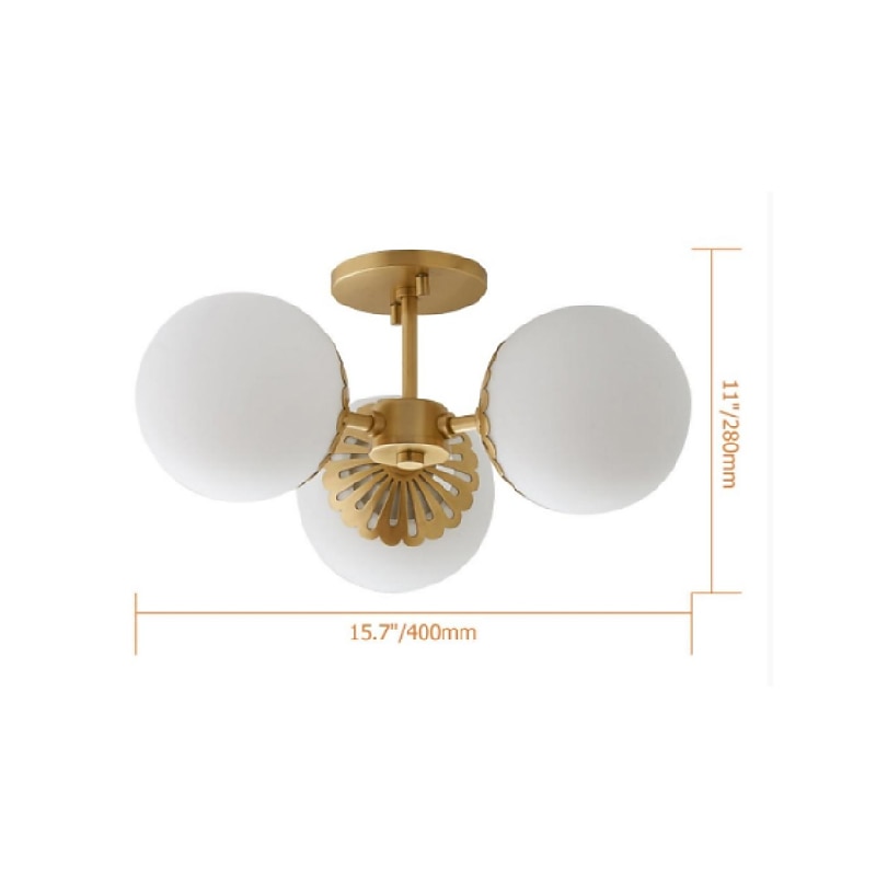LED Ceiling Light 15 cm Globe Design Flush Mount Lights Metal Geometrical Brass Modern 220-240V2