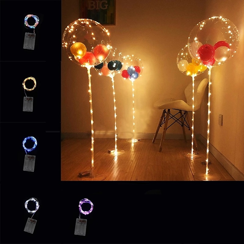 LED Balloon Lights Transparent Foil Balloon Decor Light for Party Birthday Wedding Christmas Decor Home Decor Column Stand With Base3