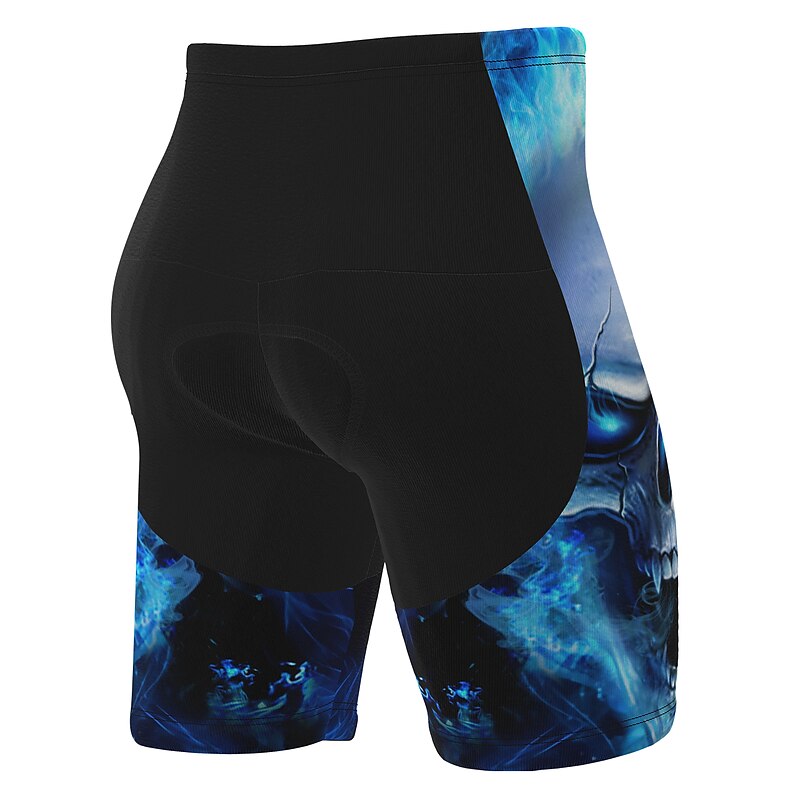 Men's Skull Sugar Skull Cycling Road Shorts Cycling Shorts Bike Shorts Bike Shorts Pants Mountain Bike MTB Road Bike Cycling Sports 3D Pad Cycling Quick Dry Reflective Strips Blue Spandex Clothing4