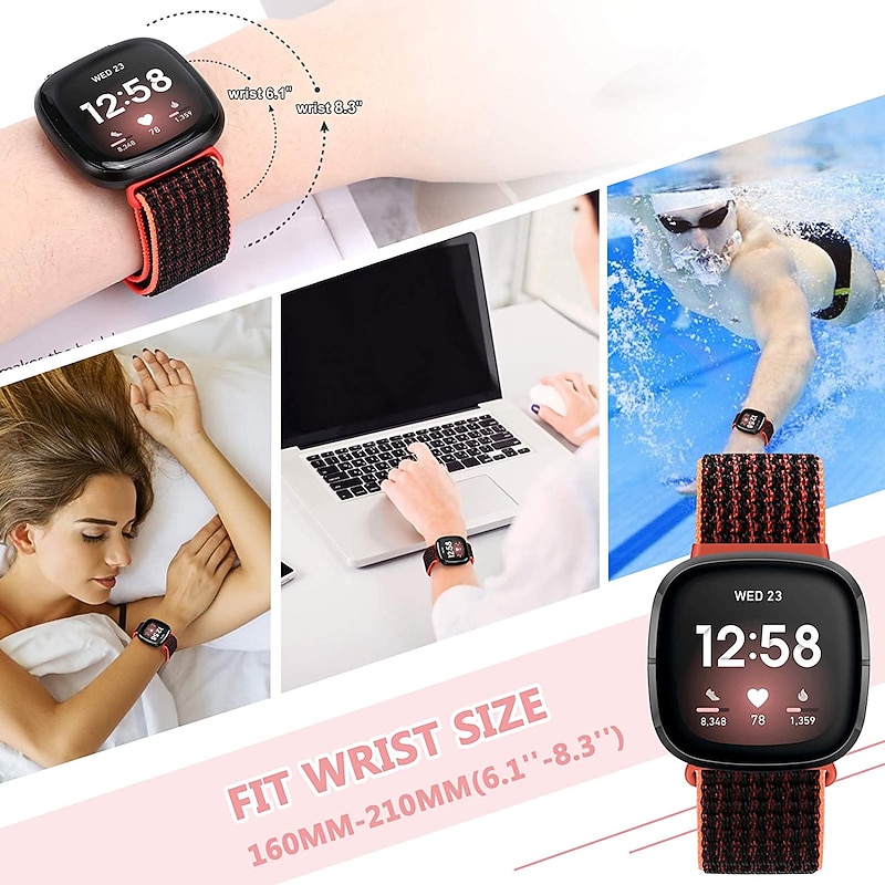 Smartwatch Band Nylon Straps Compatible with Fitbit Versa 3 / Fitbit Sense Soft Breathable Smartwatch Band Sport Adjustable Replacement Strap Women Men Bracelet Accessories3