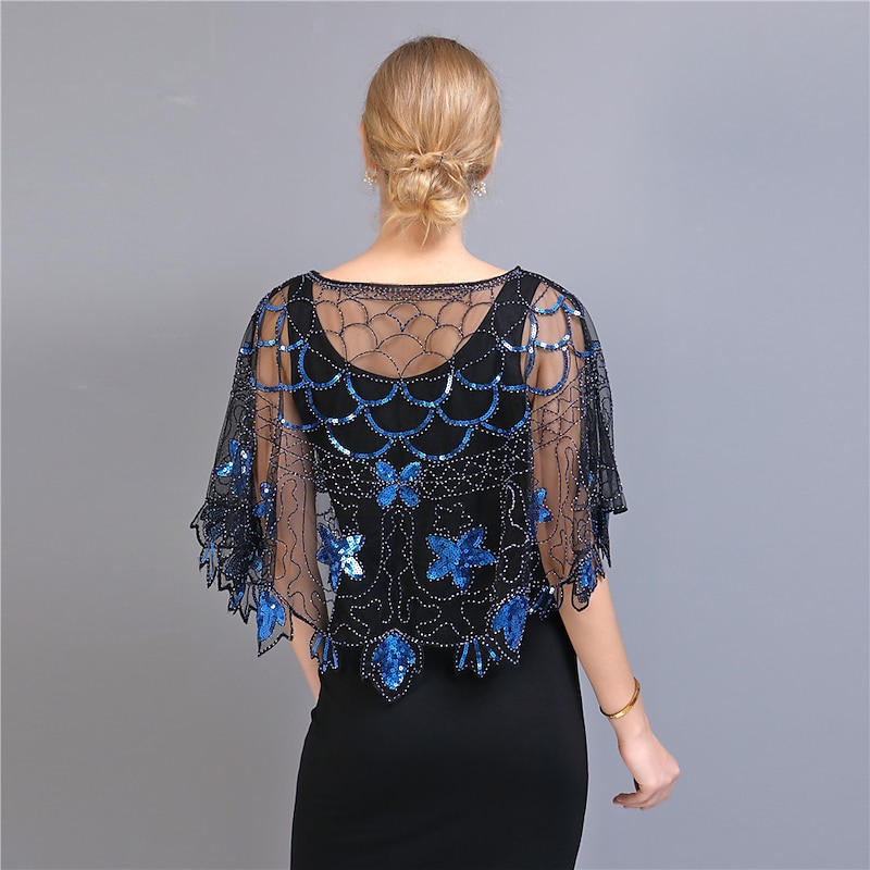 Roaring 20s 1920s The Great Gatsby Party Costume Masquerade Halloween Costumes The Great Gatsby Wedding Guest Sequins Sequin Fancy Dress Women's Wedding Party Wedding Guest Adults' Shawl Homecoming3